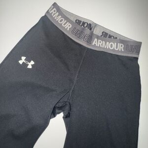UNDER ARMOR GIRLS MFO BLACK LEGGINGS SIZE L